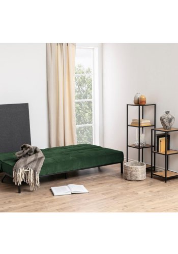 Act Nordic Perugia Schlafsofa - grünes Polyester und schwarzes Metall