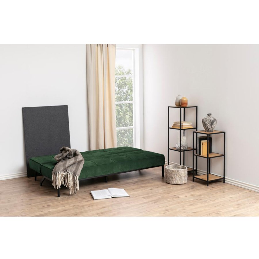 Act Nordic Perugia Schlafsofa - grünes Polyester und schwarzes Metall