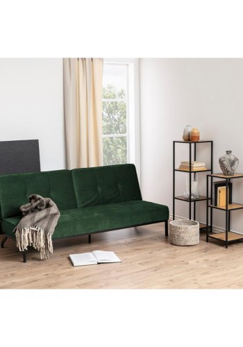Act Nordic Perugia Schlafsofa - grünes Polyester und schwarzes Metall