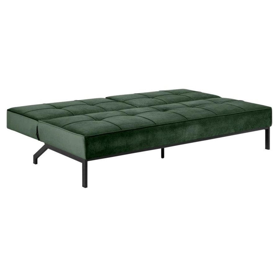 Act Nordic Perugia Schlafsofa - grünes Polyester und schwarzes Metall
