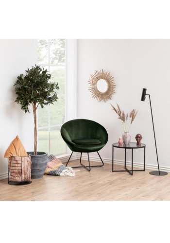 ACT NORDIC Cross sidebord, rundt - rkt glass og sort metall (55)