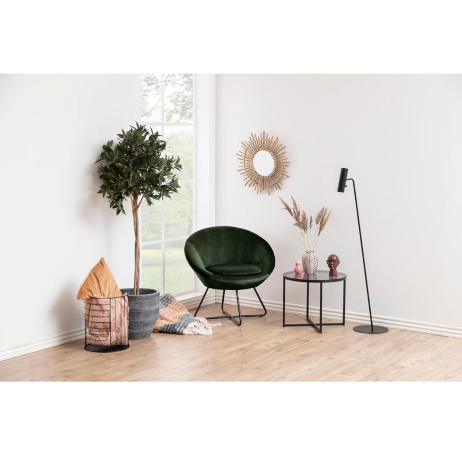 ACT NORDIC Cross sidebord, rundt - rkt glass og sort metall (55)