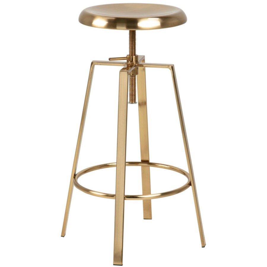 ACT NORDIC Goose barstol, med fotstd och justerbar sits - mssing metall