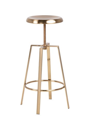 ACT NORDIC Goose barstol, med fotstd och justerbar sits - mssing metall