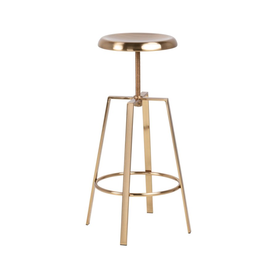 ACT NORDIC Goose barstol, med fotstd och justerbar sits - mssing metall