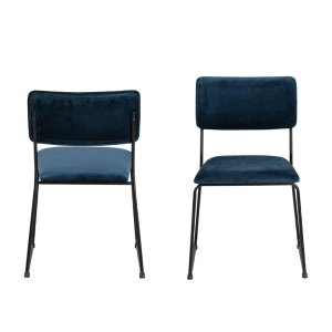 ACT NORDIC Cornelia spisebordsstol - bl polyester og sort metal