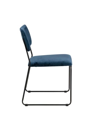 ACT NORDIC Cornelia spisebordstol - bl polyester og sort metall