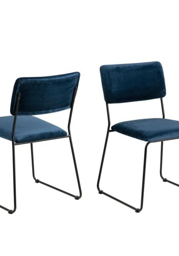 ACT NORDIC Cornelia spisebordstol - bl polyester og sort metall