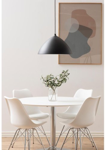 ACT NORDIC Eris spisebordsstol - hvid plastik, hvid PU og krom metal