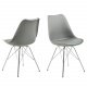 ACT NORDIC Eris Esszimmerstuhl - grauer Kunststoff, graues PU und Chrommetall