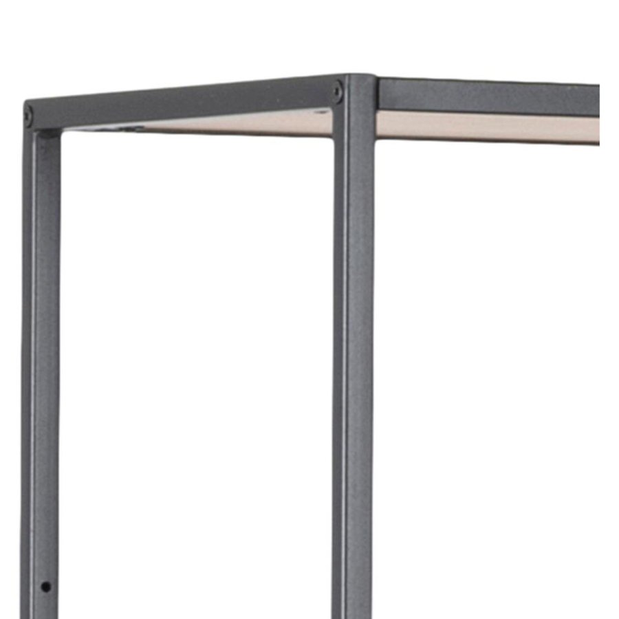 ACT NORDIC Seaford bogreol - natur papir vildeg og sort metal(H:185cm x114cm x 35cm)