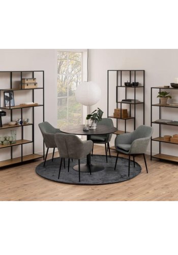 ACT NORDIC Seaford bogreol - natur papir vildeg og sort metal(H:185cm x114cm x 35cm)