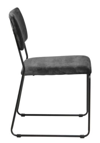 ACT NORDIC Cornelia spisebordstol - mrkegr polyester og sort metall