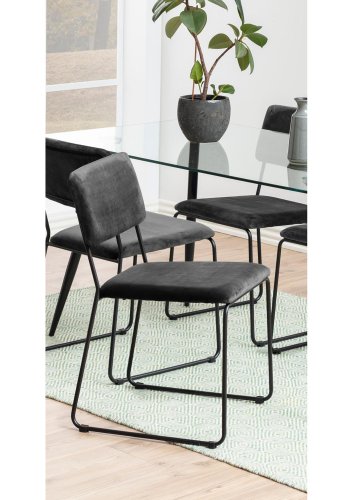 ACT NORDIC Cornelia spisebordstol - mrkegr polyester og sort metall