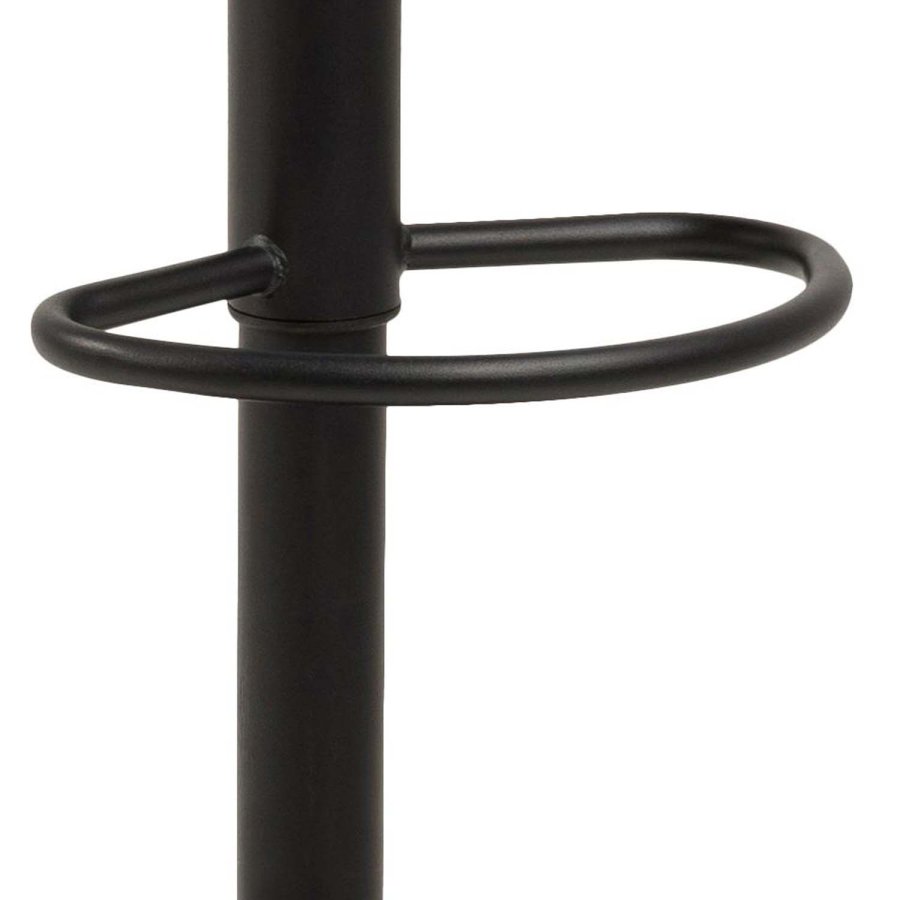 ACT NORDIC Grace barstol, m. rygln, armln og fodsttte - lysebrun polyester og sort metal