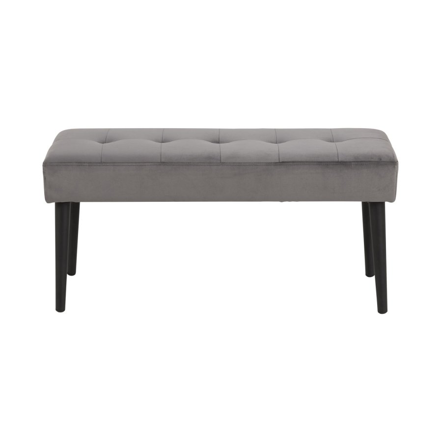ACT NORDIC Rectangular Glory benk med special syning - mrkegrtt stoff og svart metall (95x38)