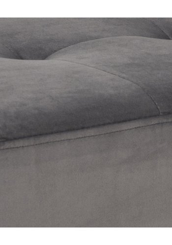 ACT NORDIC Rectangular Glory benk med special syning - mrkegrtt stoff og svart metall (95x38)