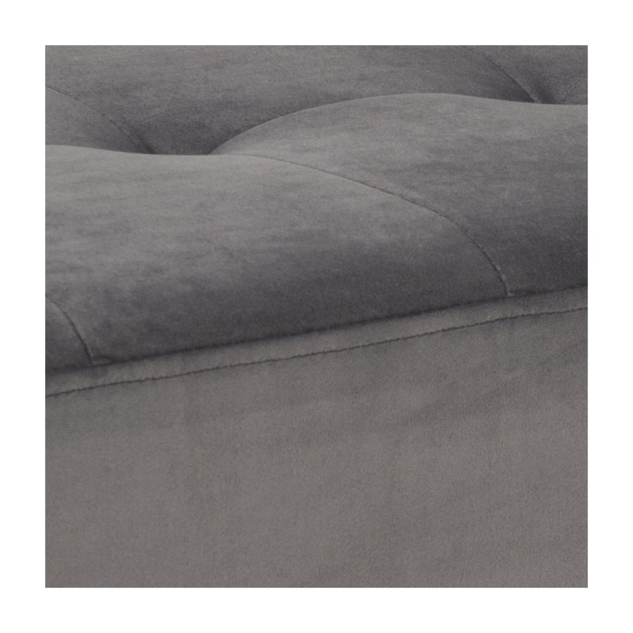 ACT NORDIC Rectangular Glory benk med special syning - mrkegrtt stoff og svart metall (95x38)