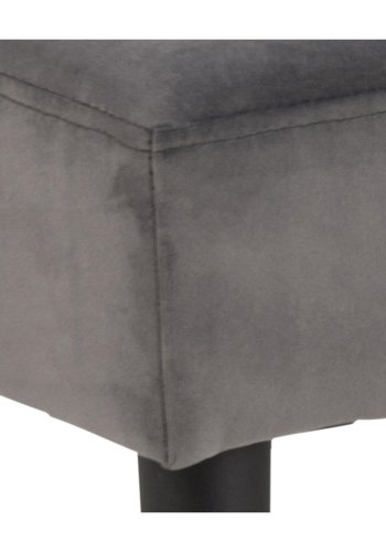 ACT NORDIC Rectangular Glory benk med special syning - mrkegrtt stoff og svart metall (95x38)