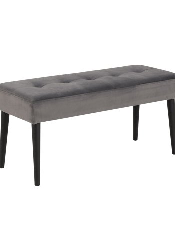 ACT NORDIC Rectangular Glory benk med special syning - mrkegrtt stoff og svart metall (95x38)