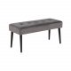 ACT NORDIC Rectangular Glory benk med special syning - mrkegrtt stoff og svart metall (95x38)