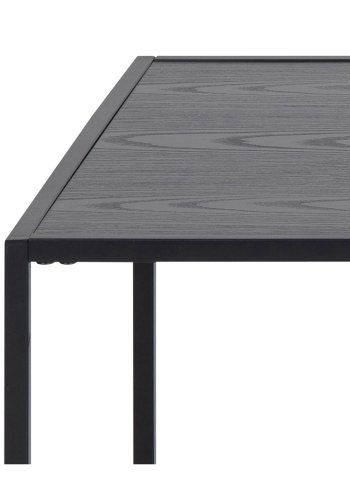ACT NORDIC Rechteckiger Seaford Couchtisch mit Zeitschriftenhalter – schwarzes Melamin und Metall (110x60)