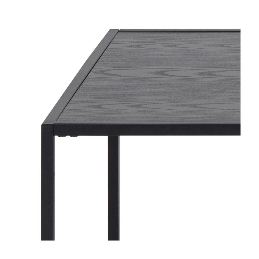 ACT NORDIC Rechteckiger Seaford Couchtisch mit Zeitschriftenhalter – schwarzes Melamin und Metall (110x60)