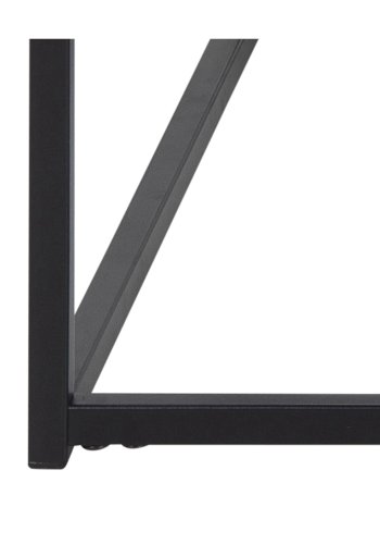 ACT NORDIC Rechteckiger Seaford Couchtisch mit Zeitschriftenhalter – schwarzes Melamin und Metall (110x60)