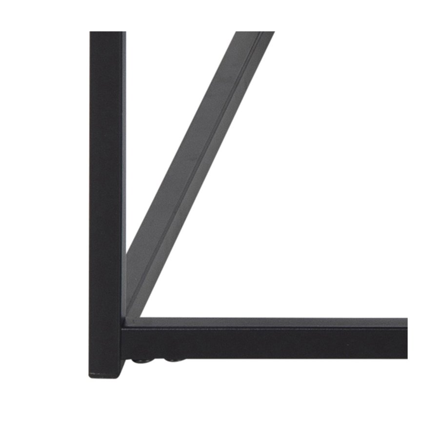 ACT NORDIC Rechteckiger Seaford Couchtisch mit Zeitschriftenhalter – schwarzes Melamin und Metall (110x60)