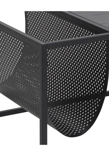 ACT NORDIC Rechteckiger Seaford Couchtisch mit Zeitschriftenhalter – schwarzes Melamin und Metall (110x60)