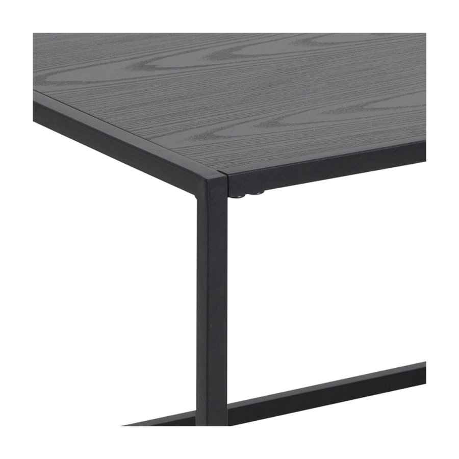 ACT NORDIC Rechteckiger Seaford Couchtisch mit Zeitschriftenhalter – schwarzes Melamin und Metall (110x60)
