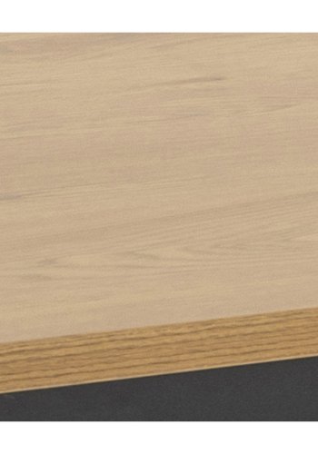 ACT NORDIC Rektangulr Seaford spisebord - natur melamin vildeg og sort metal (160x80)