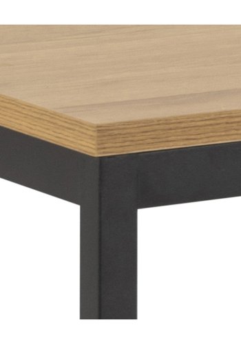 ACT NORDIC Rektangulr Seaford spisebord - natur melamin vildeg og sort metal (160x80)