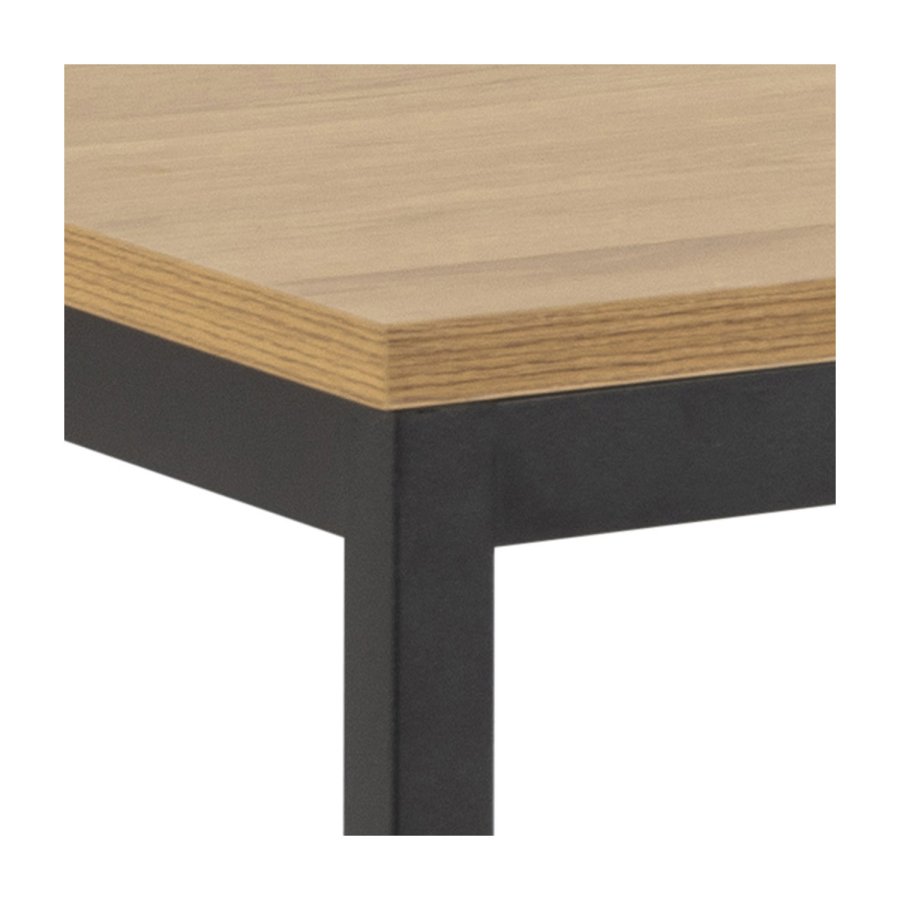 ACT NORDIC Rektangulr Seaford spisebord - natur melamin vildeg og sort metal (160x80)