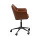 ACT NORDIC Nora Schreibtischstuhl mit Armlehnen, 5-Stern-Fußkreuz und Rollen – Vintage-Cognac-PU und schwarzes Metall