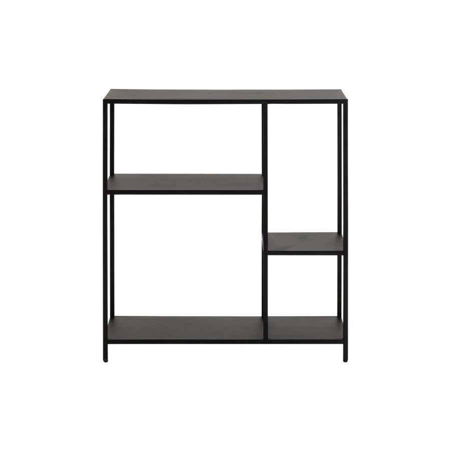 ACT NORDIC Newcastle bogreol, m. 3 hylder - sort metal(H:86cm x79,5cm x 30cm)