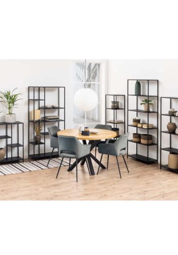 ACT NORDIC Newcastle bogreol, m. 3 hylder - sort metal(H:86cm x79,5cm x 30cm)