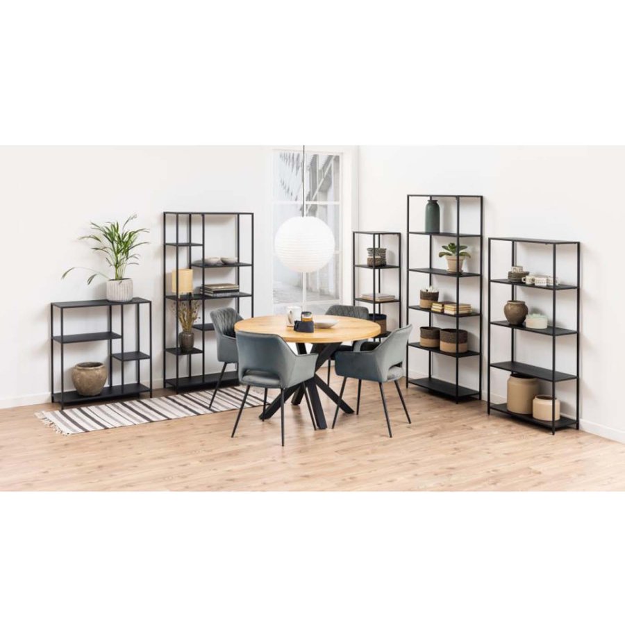 ACT NORDIC Newcastle bogreol, m. 3 hylder - sort metal(H:86cm x79,5cm x 30cm)