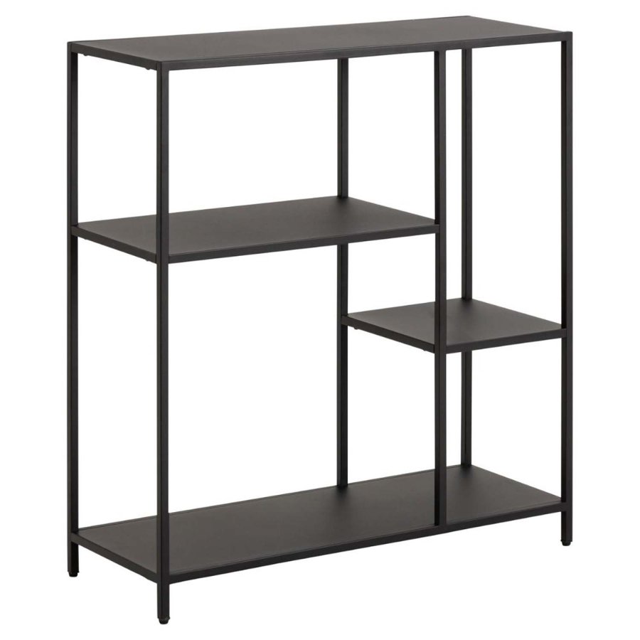ACT NORDIC Newcastle bogreol, m. 3 hylder - sort metal(H:86cm x79,5cm x 30cm)