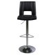 ACT NORDIC Sylvia Barhocker, mit R�ckenlehne und Fu�st�tze � schwarzes PU und verchromtes Metall