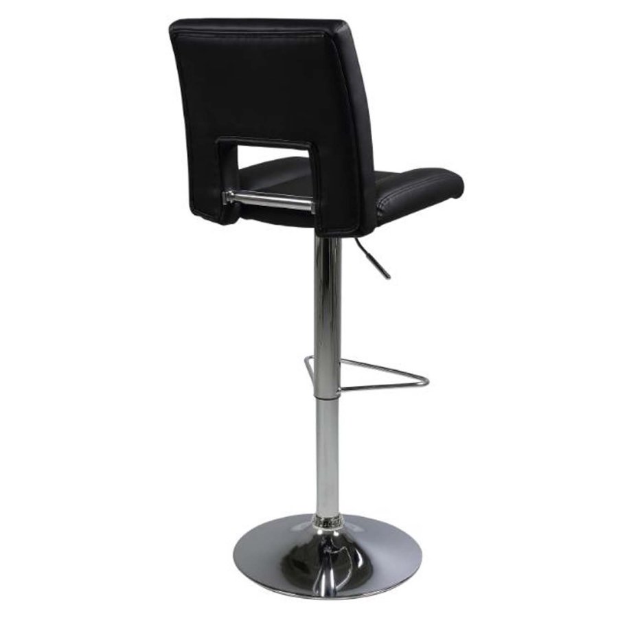 ACT NORDIC Sylvia Barhocker, mit R�ckenlehne und Fu�st�tze � schwarzes PU und verchromtes Metall