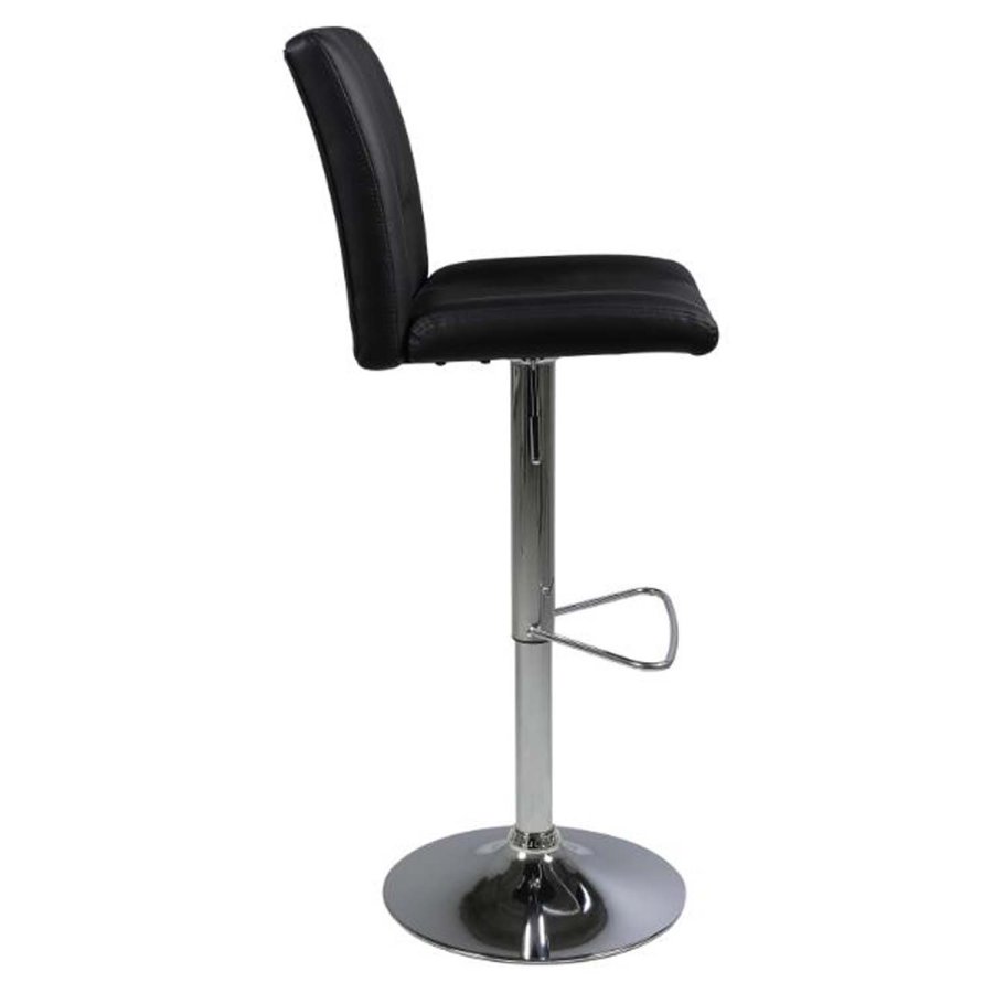 ACT NORDIC Sylvia Barhocker, mit R�ckenlehne und Fu�st�tze � schwarzes PU und verchromtes Metall