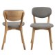 ACT NORDIC Minsk Esszimmerstuhl - hellgraues Polyester und natürliche Eiche