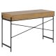 ACT NORDIC Angus Schreibtisch, mit Schiebetür - Naturpapier Wildeiche und schwarzes Metall (110x50)