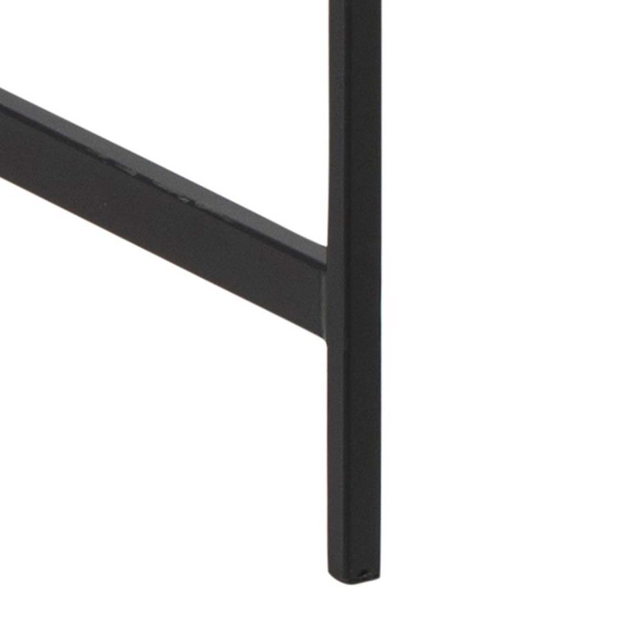 ACT NORDIC Angus Schreibtisch, mit Schiebetür - Naturpapier Wildeiche und schwarzes Metall (110x50)