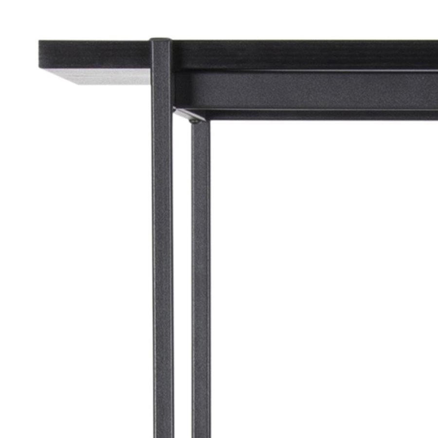 ACT NORDIC Angus reol, m. 5 hylder - sort melamin og sort metal(H:172cm x94cm x 27cm)