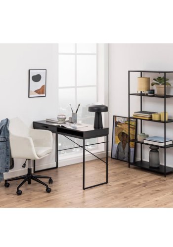 ACT NORDIC Nora skrivebordsstol, m. armln - sand polyester og sort metal