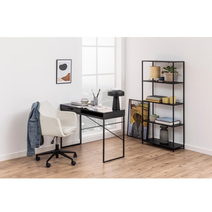 ACT NORDIC Nora skrivebordsstol, m. armln - sand polyester og sort metal