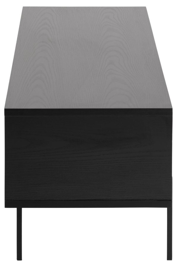 ACT NORDIC Angus TV-bord, m. 1 skyvedr - svart ask melamin og svart metall (140x40)