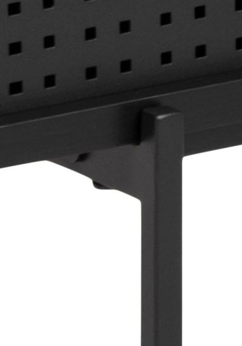 ACT NORDIC Angus TV-bord, m. 1 skyvedr - svart ask melamin og svart metall (140x40)